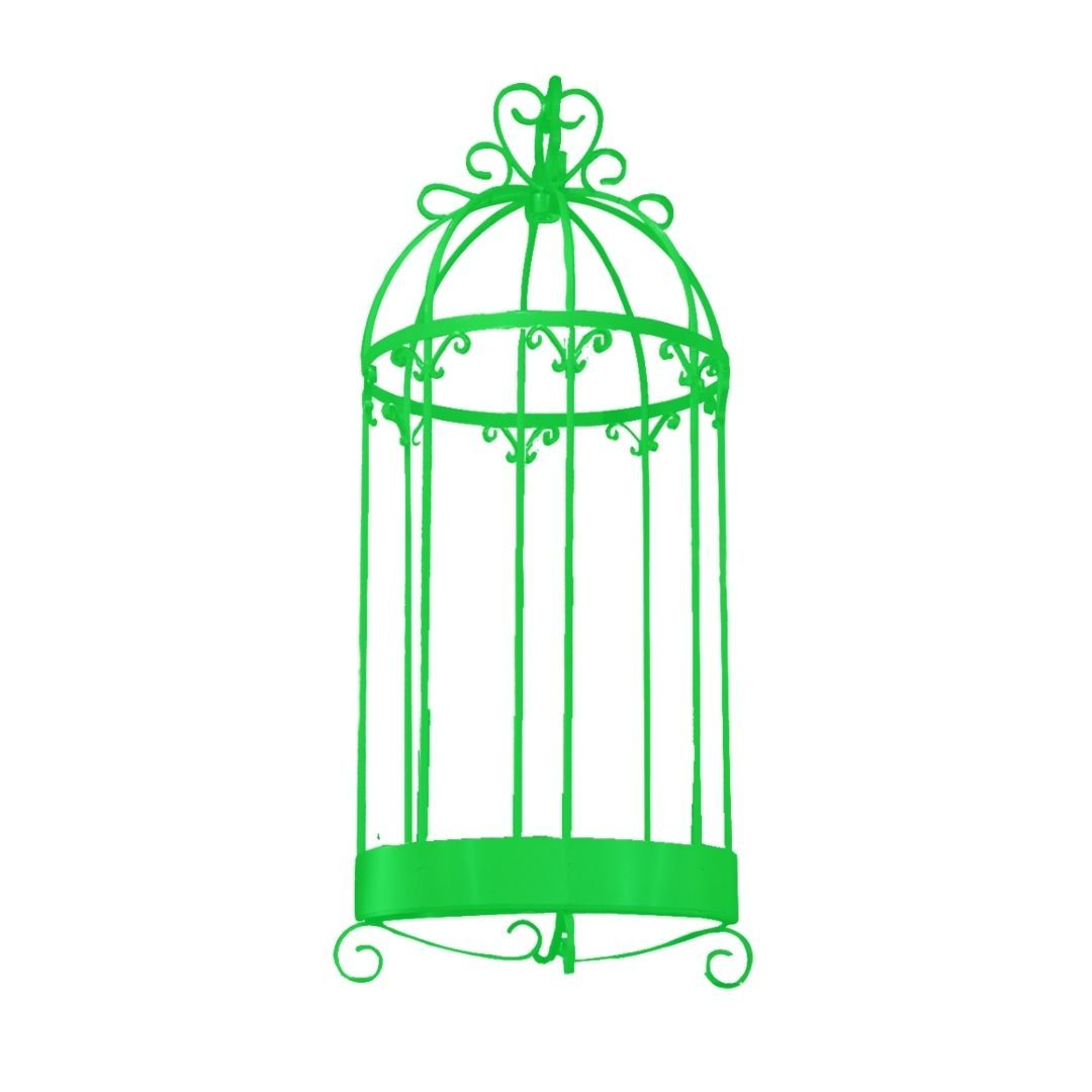 Novelty Birdcage Metal Lime Green