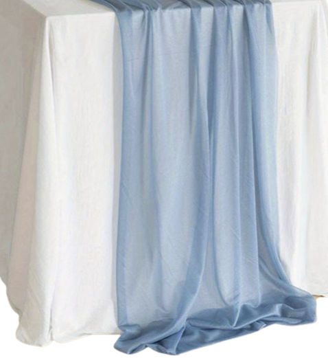 Chiffon Table Runner Light Blue