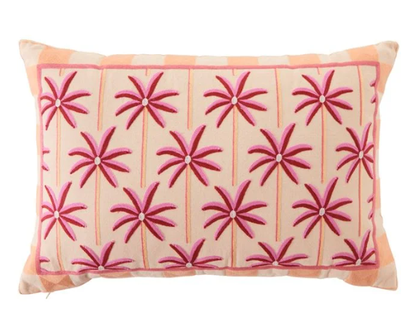 Cushion Pink Palm Print