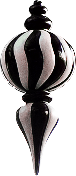 Christmas Finial  Black/White