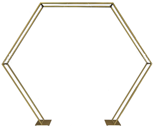 Archway Hexagonal Gold Metal 2.4m x 2.4m x 0.5m