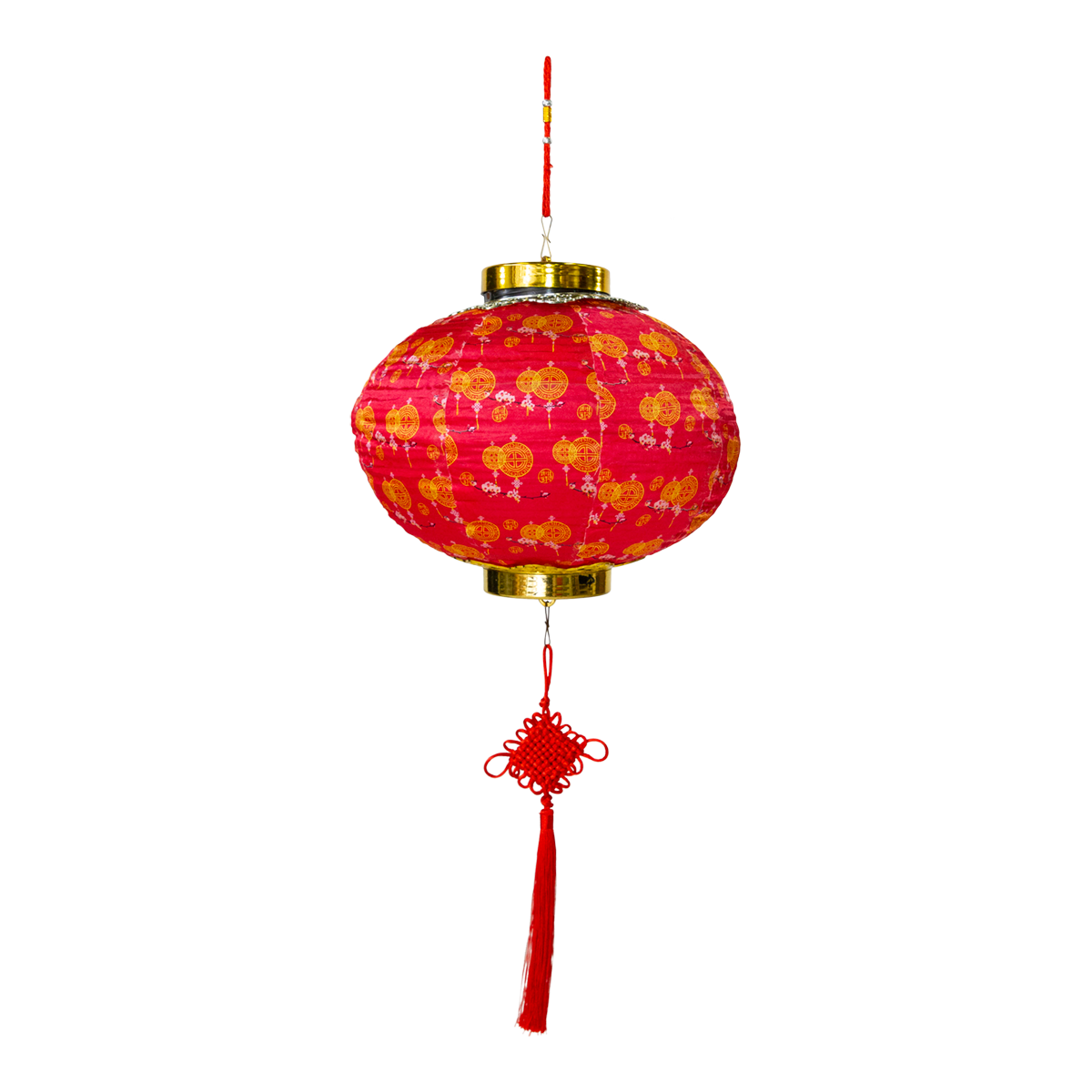 Lantern Chinese Floral Silk Dark Pink 33cmØ