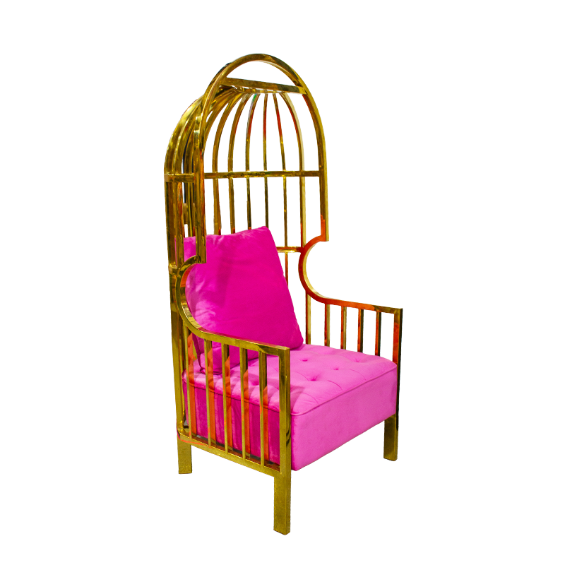 Gold Metal Birdcage Seat