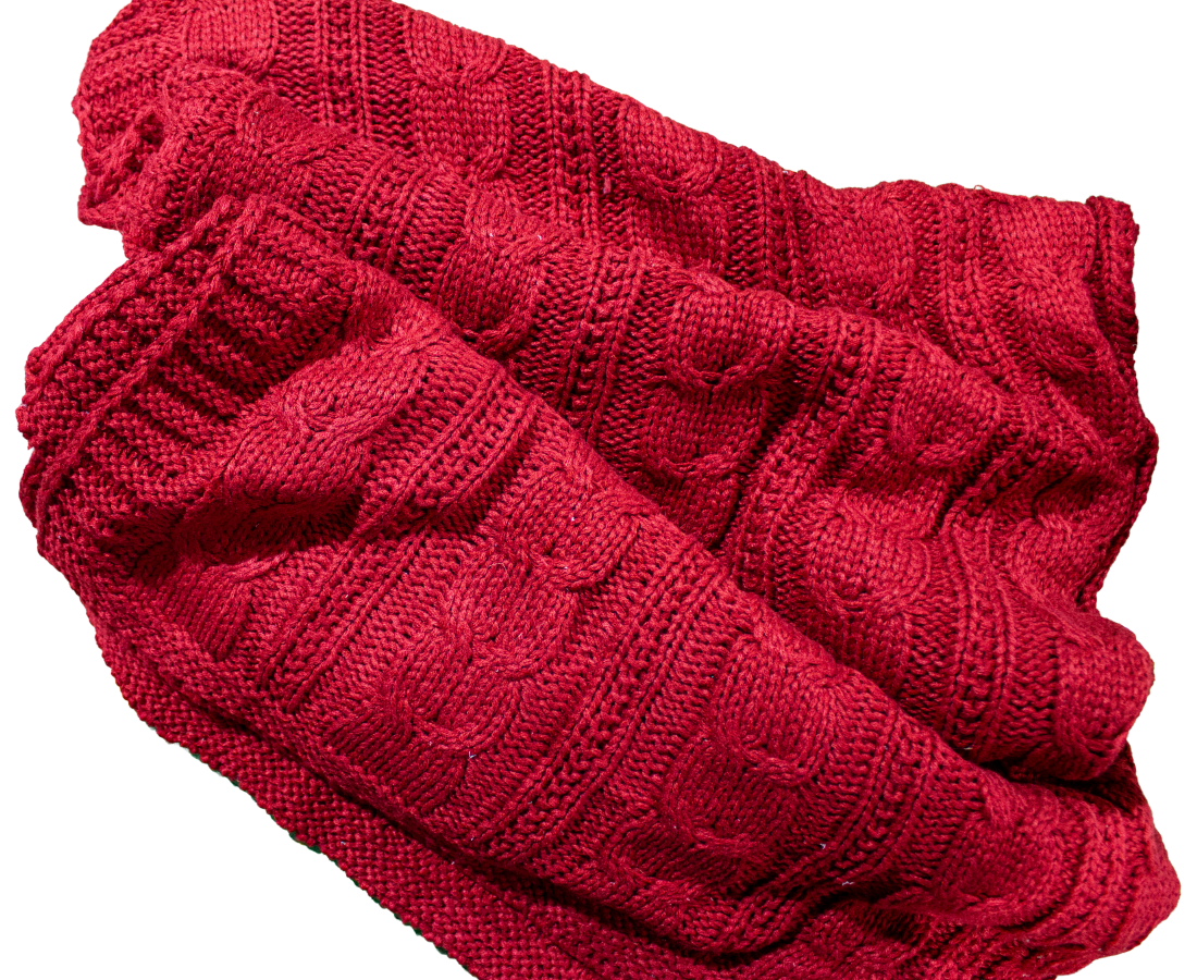 Burgundy Knit Throw