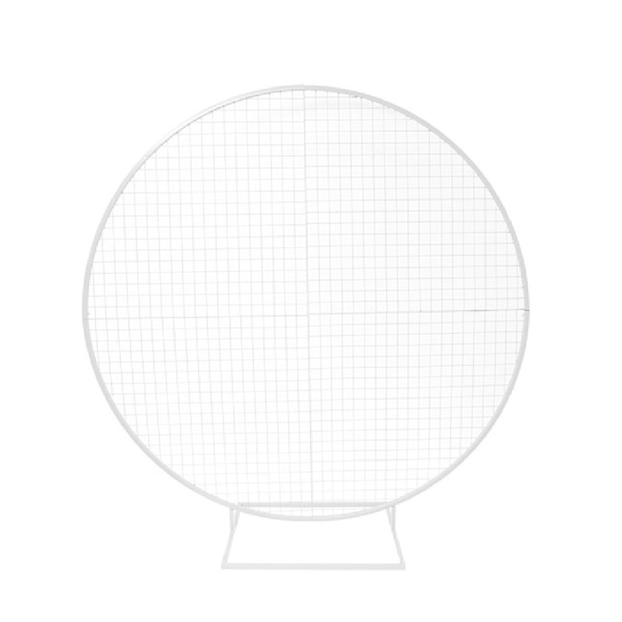 Screen Round Mesh Metal White