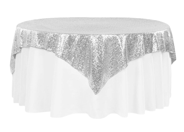 Linen Sequin Overlay Silver