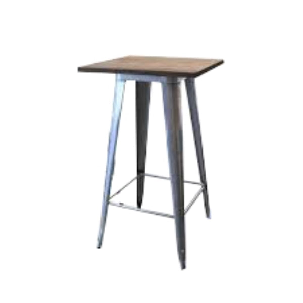 Table Dry Bar Tolix Timber Metal Legs Silver