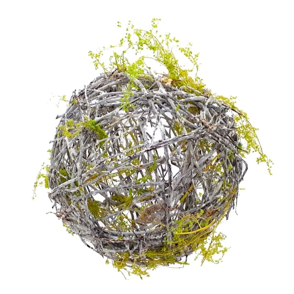 Foliage Moss Ball Whitewash with Green