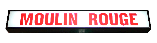 Sign Lightbox Insert "MOULIN ROUGE" Acrylic White and Red