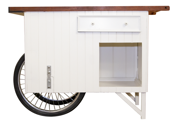 Market Cart Vintage Timber White and Brown