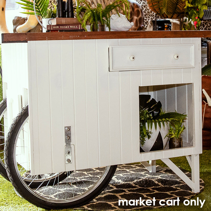 Market Cart Vintage Timber White and Brown