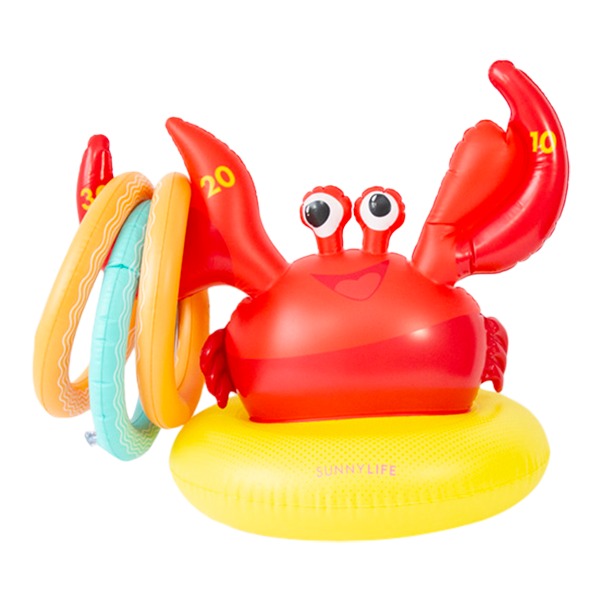 Inflatable Ring Toss Crab with Rings Red & Green