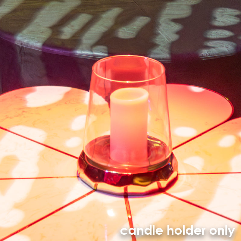 Candle Holder Hurricane Glass with Gold Base