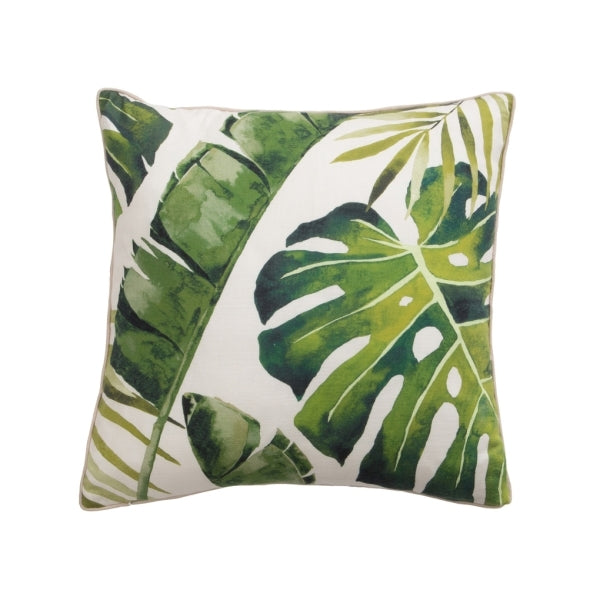Cushion Tropical Leaf Green & White