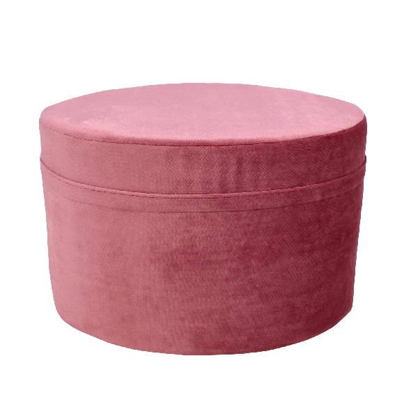 Ottoman Oval Velvet Blush