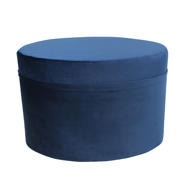 Ottoman Oval Velvet Blue