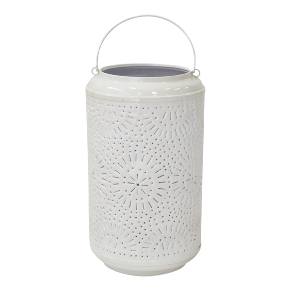Lantern Metal White Hurricane