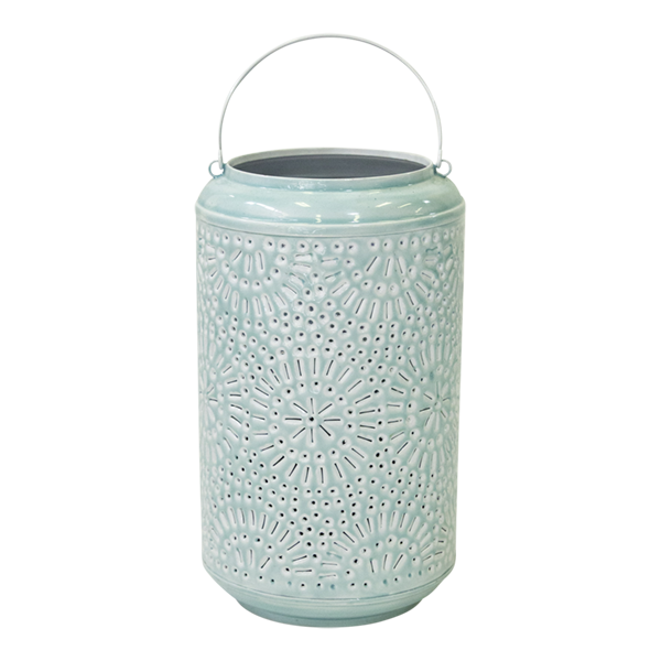 Lantern Metal Blue Hurricane