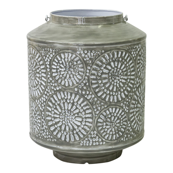 Lantern Metal Grey Hurricane