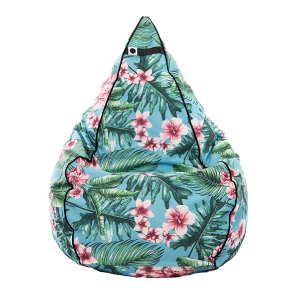 Bean Bag Hibiscus Green & Pink