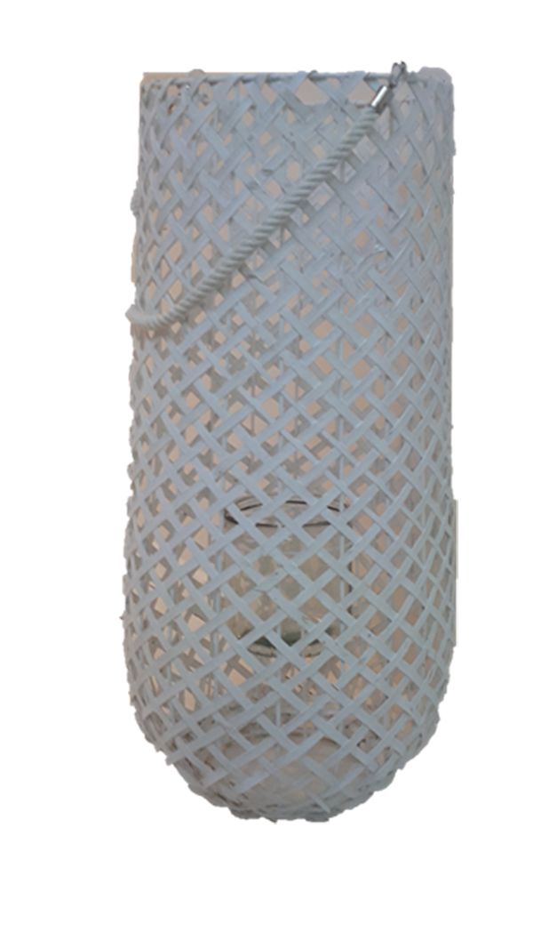 Lantern Metal Woven White
