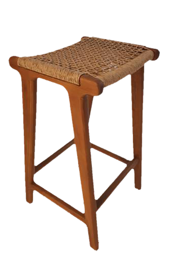 Stool Teak & Woven Natural