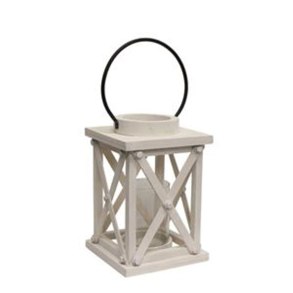 Lantern Wooden Lodge White