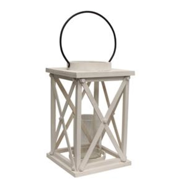 Lantern Wooden Lodge White