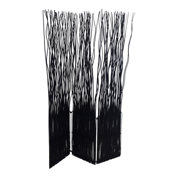 Screen Willow 3 Panel Black