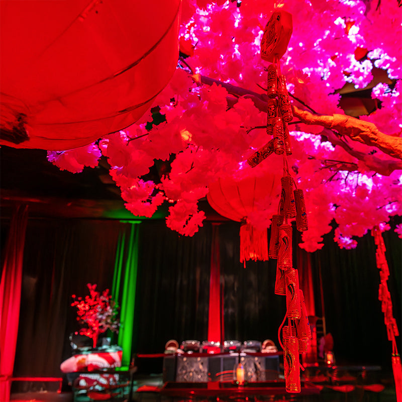 Cracker Chinese on String Cardboard Red & Gold