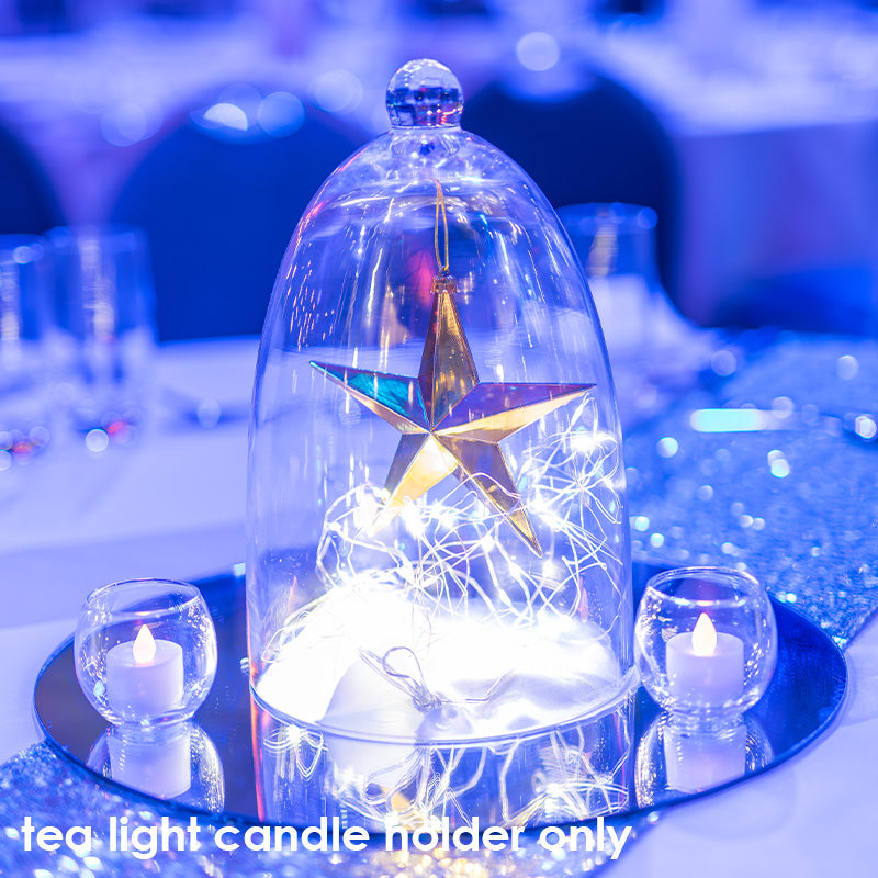 Candle Holder Tealight Round Clear