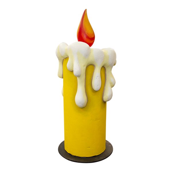 Novelty Candle Hard Coated Poly Yellow & White