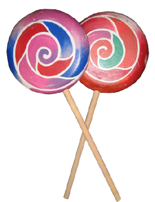 Novelty Lollipop Hard Coated Poly Multi Coloured