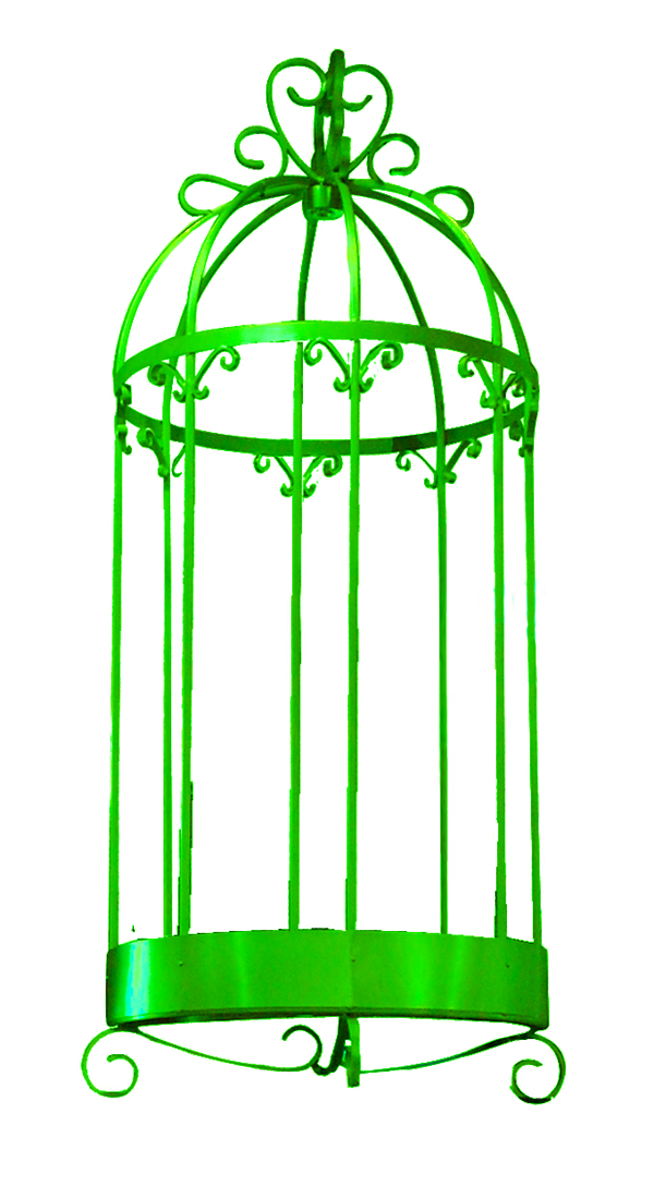 Novelty Birdcage Metal Blue with Base