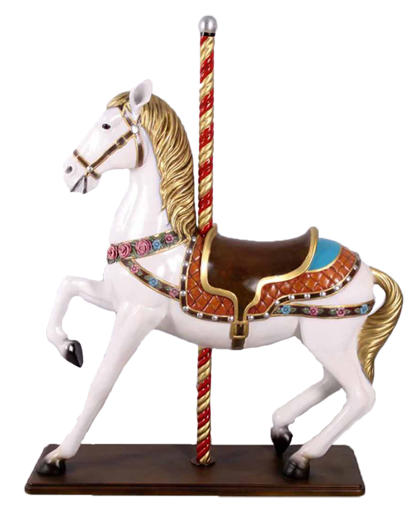 Horse Carousel Fibreglass  White & Brown