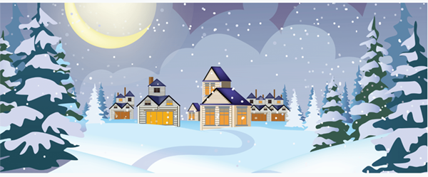 Backdrop Tension Christmas Snow Setting
