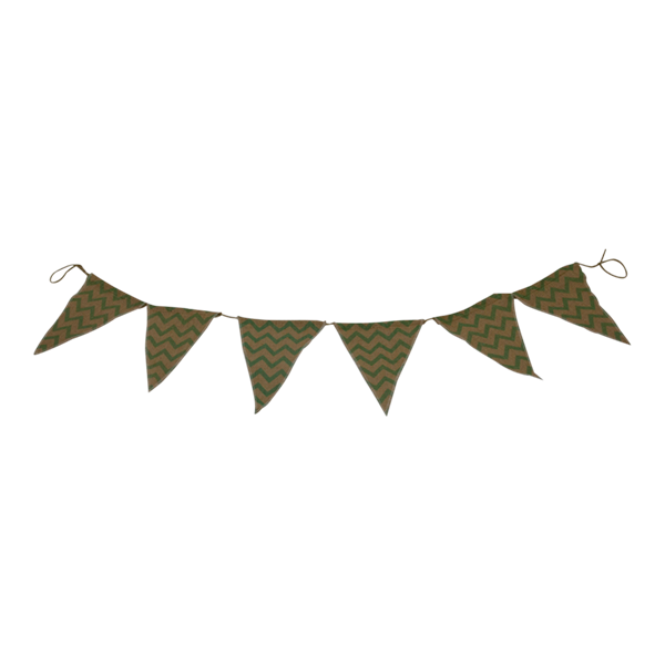 Bunting Triangle Hessian Zig Zag Green