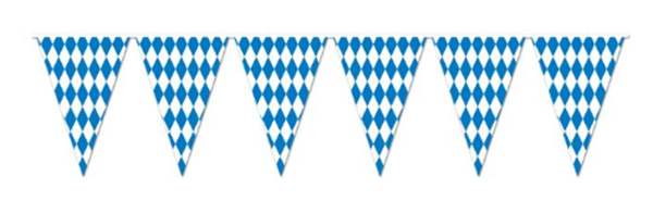 Bunting Triangle Octoberfest Plastic Blue & White