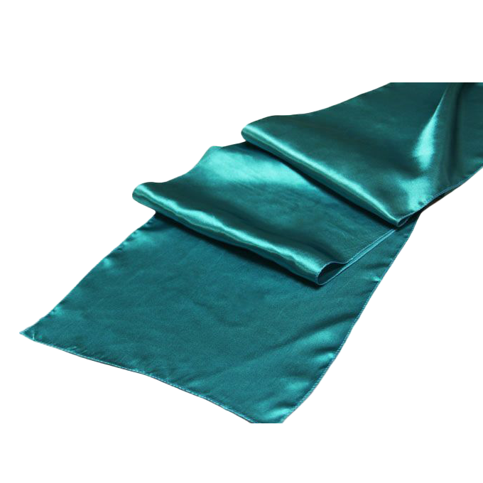 Linen Table Runner Satin Teal