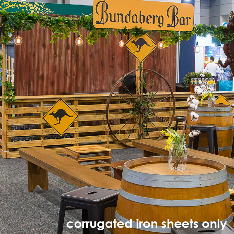 Flat Corrugated Iron Red & Silver