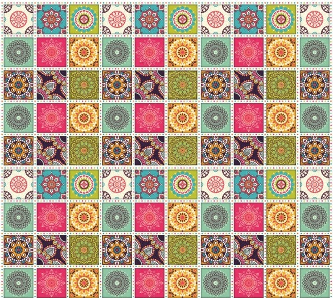 Backdrop Moroccan Tile Print Foamex Pastel Colours