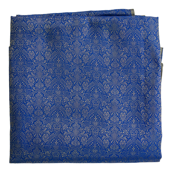 Linen Overlay Blue & Gold Detailing