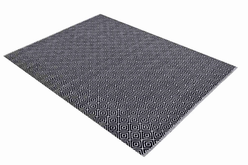 Rug Geometric Black and White