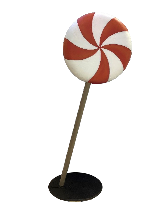 Novelty Lollipop Hard Coated Poly Red & White