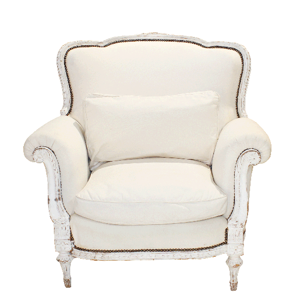 Chair Louis Timber Cream Fabric