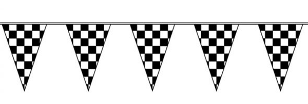 Bunting Triangle Checked Vinyl Black & White