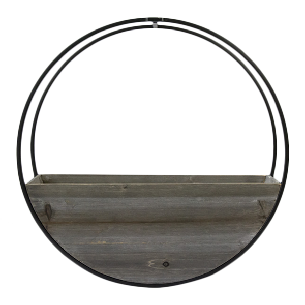 Planter Circular Wooden Black frame