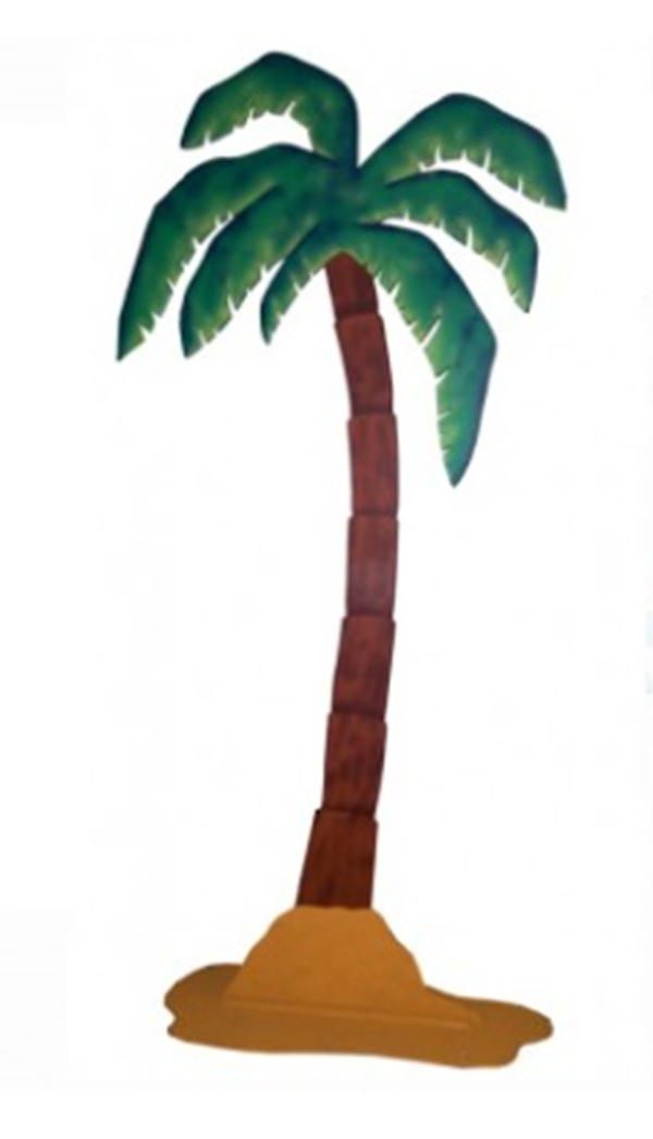 Tree Palm MDF Green & Brown 3Piece