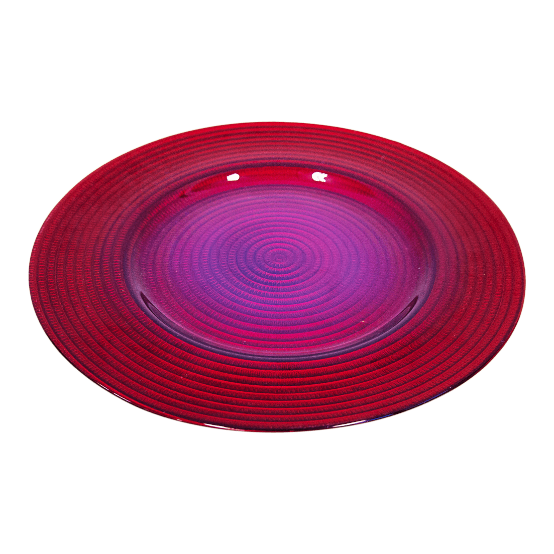 Charger Plate Red Top Gold Base