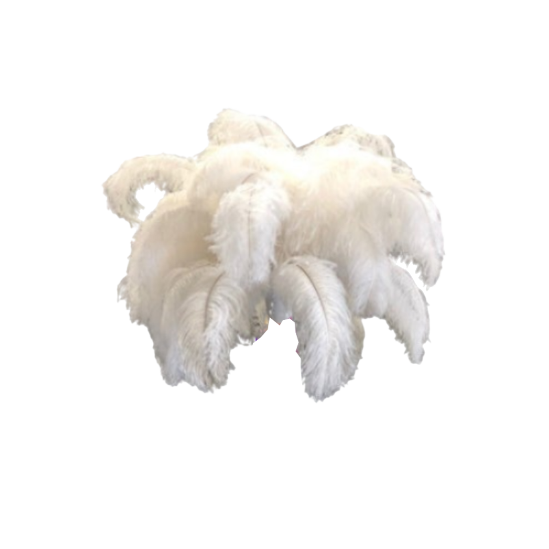 Centrepiece White Ostrich Feather Topper